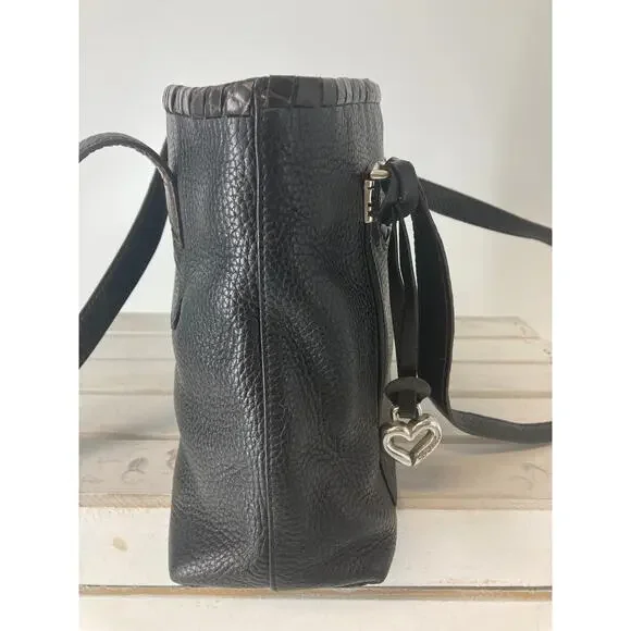 BRIGHTON D136855 MEIDUM BLACK PEBBLED LEATHER SHOULDER BAG - Picture 2 of 12